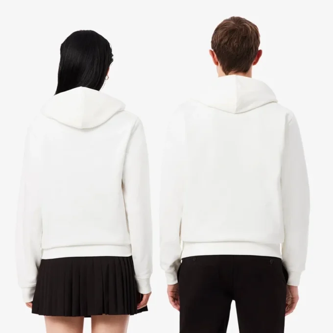 Kabartmalı Markalı Kapüşonlu Sweatshirt
