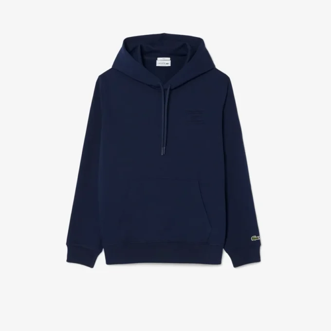 Kabartmalı Markalı Kapüşonlu Sweatshirt