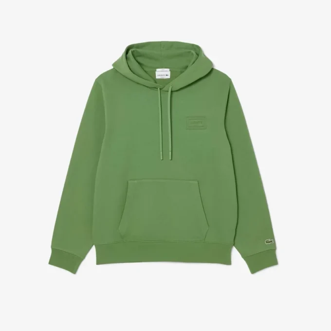 Kabartmalı Markalı Kapüşonlu Sweatshirt