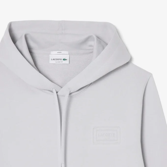 Kabartmalı Markalı Kapüşonlu Sweatshirt