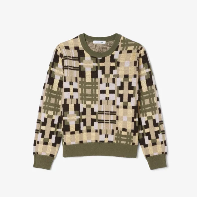 Kadın Crew Neck Yünlü Grafik Kazak