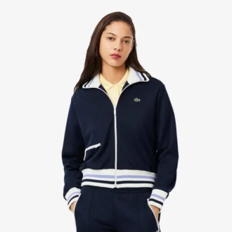 Kadın Fermuarlı Çizgili Sweatshirt