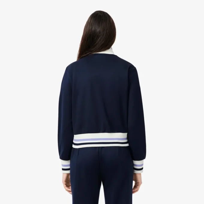 Kadın Fermuarlı Çizgili Sweatshirt