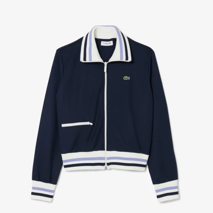 Kadın Fermuarlı Çizgili Sweatshirt