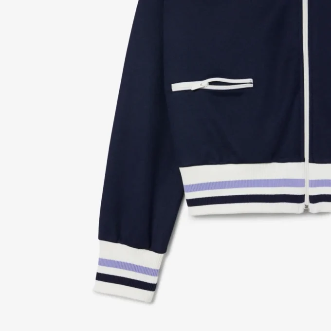Kadın Fermuarlı Çizgili Sweatshirt