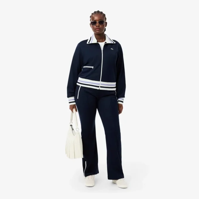 Kadın Fermuarlı Çizgili Sweatshirt