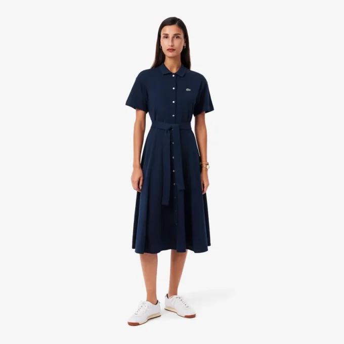 Kadın Geniş Etekli Mini Piqua Polo Tişört Elbise