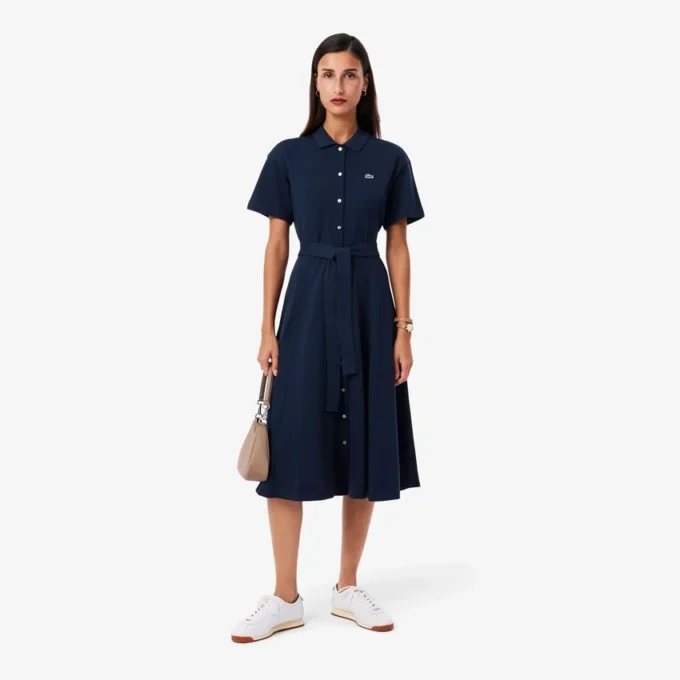 Kadın Geniş Etekli Mini Piqua Polo Tişört Elbise