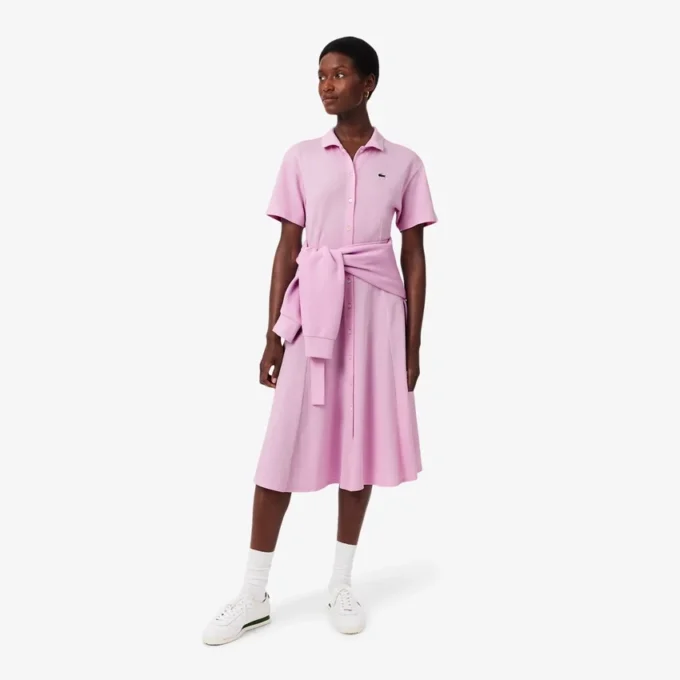 Kadın Geniş Etekli Mini Piqua Polo Tişört Elbise
