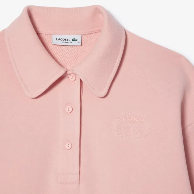Kadın Geniş Kesim Nakışlı Polo Sweatshirt
