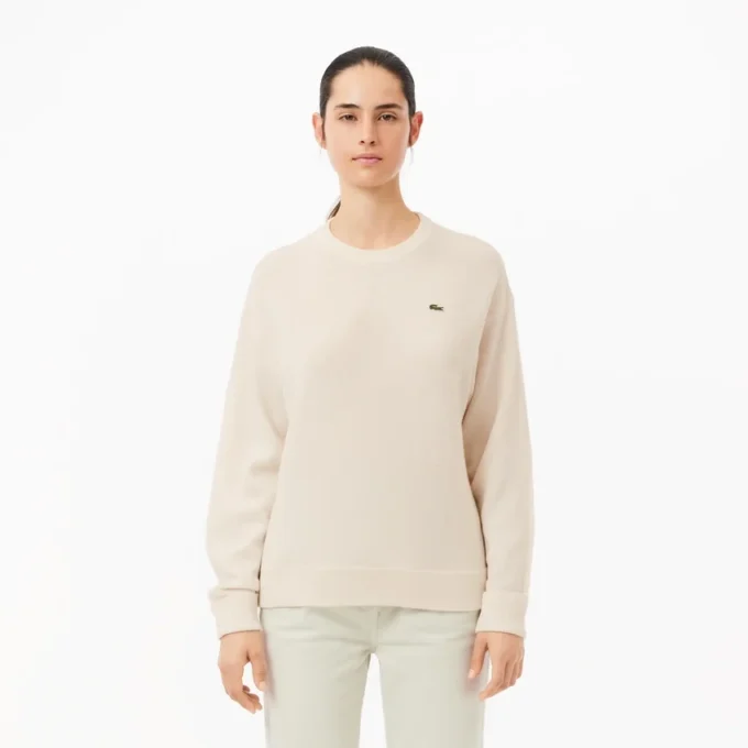 Kadın Geniş Kesim Yünlü Moss Stitch Kazak