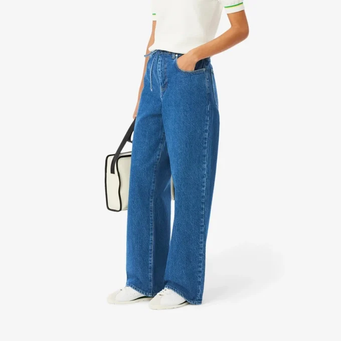 Kadın Geniş Paça Denim Kot Pantolon