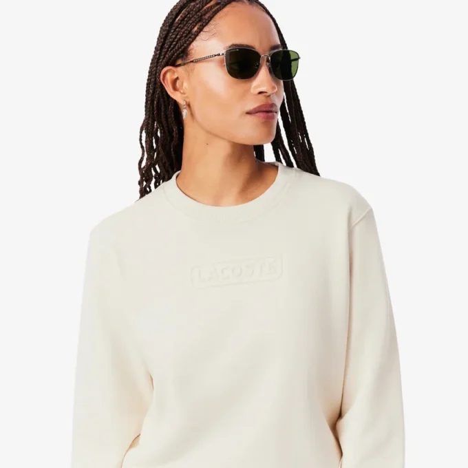 Kadın Kabartmalı Logo Pamuklu Sweatshirt