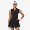 Kadın Kolsuz Streç Örme Tenis Polo Tişörtü