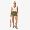 Kadın Kolsuz Streç Örme Tenis Polo Tişörtü
