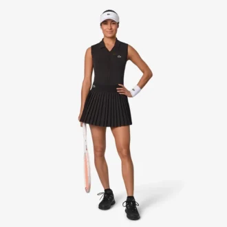 Kadın Kolsuz Streç Örme Tenis Polo Tişörtü