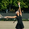 Kadın Kolsuz Streç Örme Tenis Polo Tişörtü
