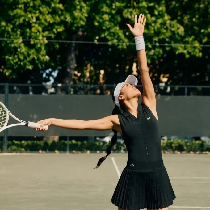 Kadın Kolsuz Streç Örme Tenis Polo Tişörtü
