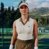 Kadın Kolsuz Streç Örme Tenis Polo Tişörtü