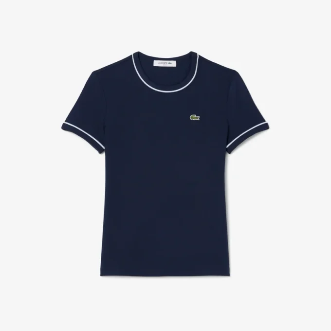 Kadın Kontrast Süslemeli Jersey Tişört