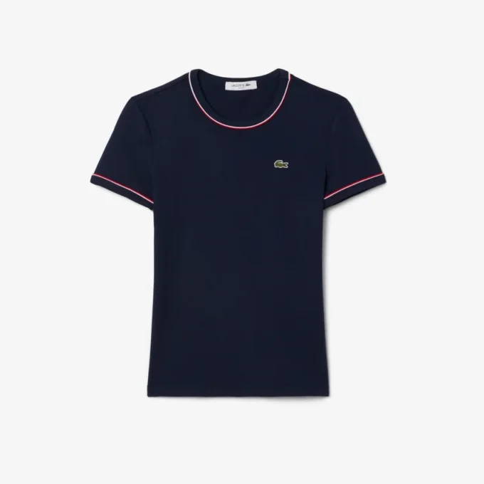 Kadın Kontrast Süslemeli Jersey Tişört