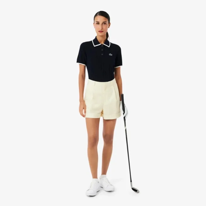 Kadın Kısa Kollu Polo Yaka Golf Kazak