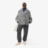 Kadın Kısa Oversized Yün Blend Pea Coat