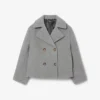 Kadın Kısa Oversized Yün Blend Pea Coat