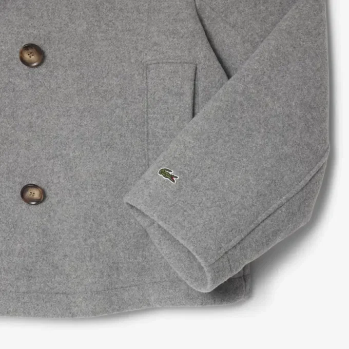 Kadın Kısa Oversized Yün Blend Pea Coat