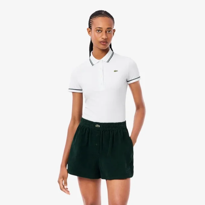 Kadın L.12.D Dar Kesim Süs Detaylı Polo Tişört