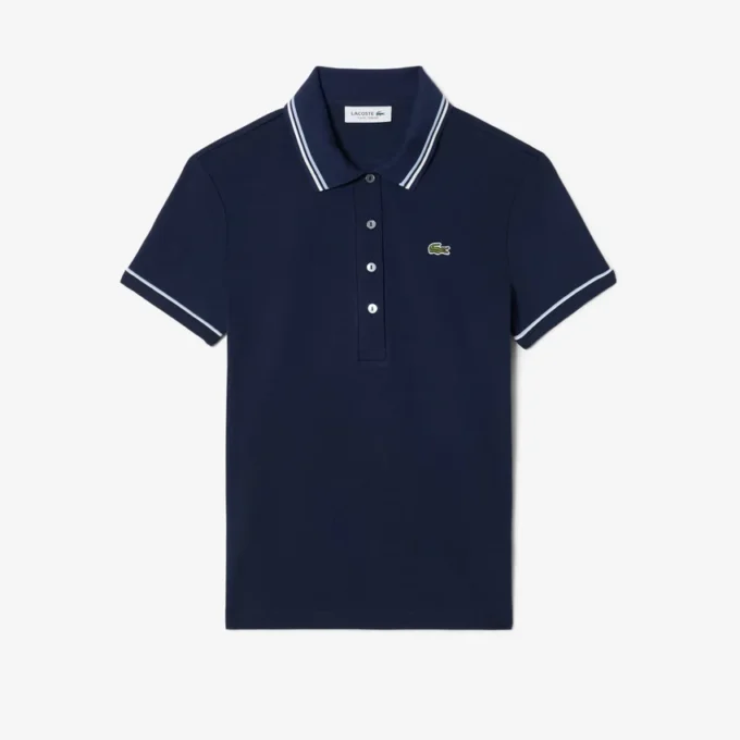 Kadın L.12.D Dar Kesim Süs Detaylı Polo Tişört