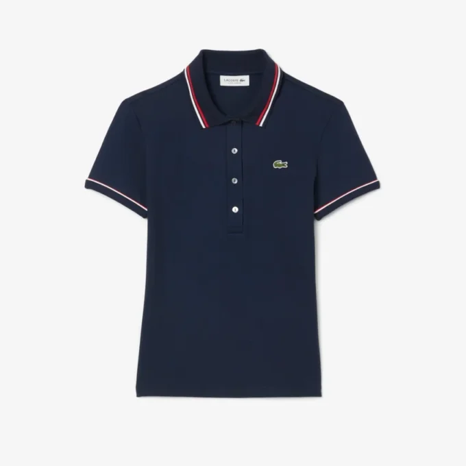 Kadın L.12.D Dar Kesim Süs Detaylı Polo Tişört