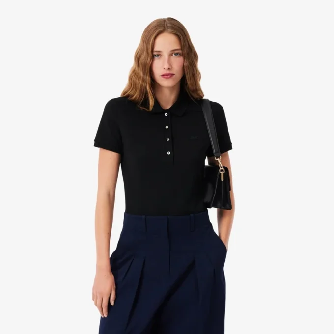 Kadın L.12.D Slim Fit Streç Mini Piqua Polo