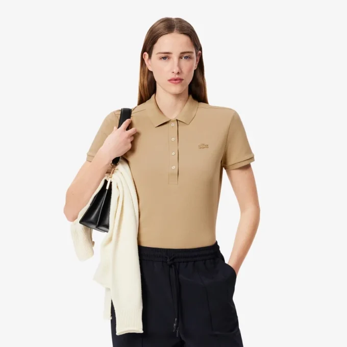 Kadın L.12.D Slim Fit Streç Mini Piqua Polo