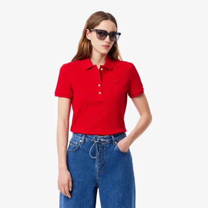 Kadın L.12.D Slim Fit Streç Mini Piqua Polo