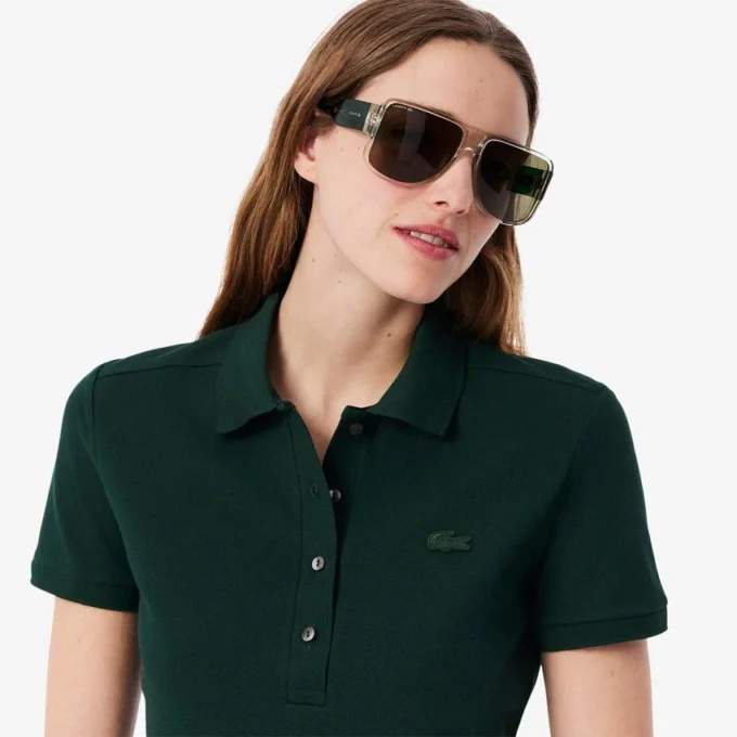 Kadın L.12.D Slim Fit Streç Mini Piqua Polo Kadın L.12.D Slim Fit Streç Mini Piqua Polo