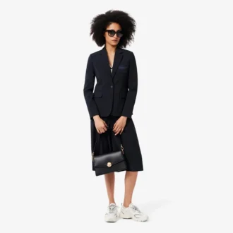 Kadın Nakışlı Logo Slim Fit Yün Blazer