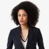 Kadın Nakışlı Logo Slim Fit Yün Blazer