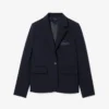 Kadın Nakışlı Logo Slim Fit Yün Blazer