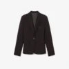 Kadın Nakışlı Logo Slim Fit Yün Blazer