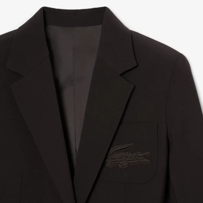 Kadın Nakışlı Logo Slim Fit Yün Blazer
