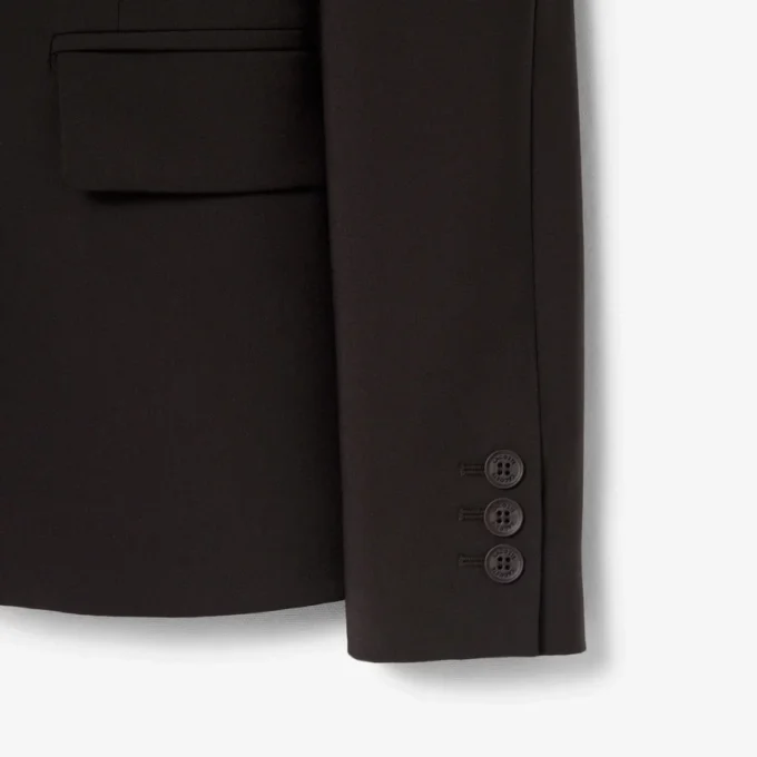 Kadın Nakışlı Logo Slim Fit Yün Blazer