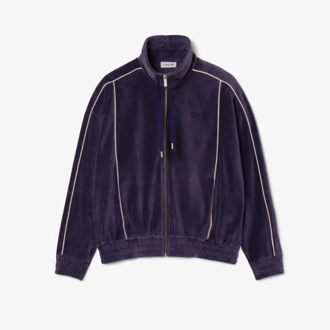 Kadın Oversized Fermuarlı Kadife Sweatshirt
