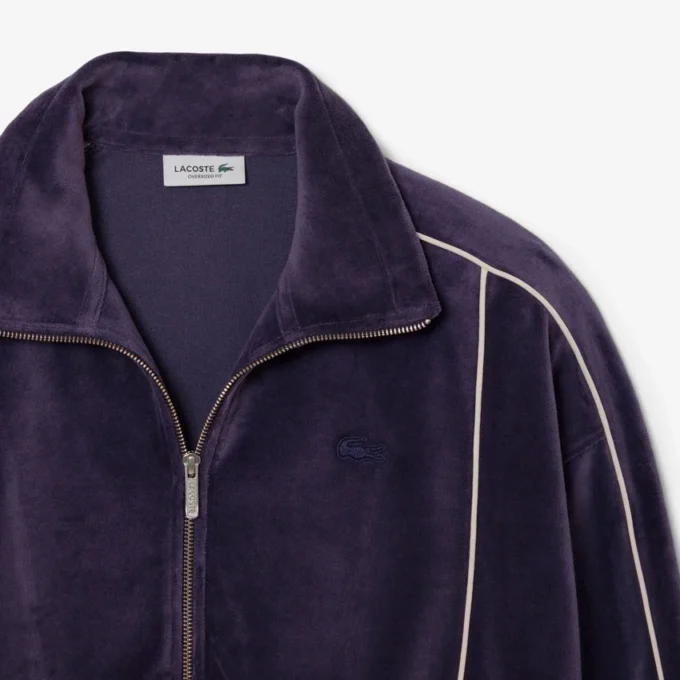Kadın Oversized Fermuarlı Kadife Sweatshirt
