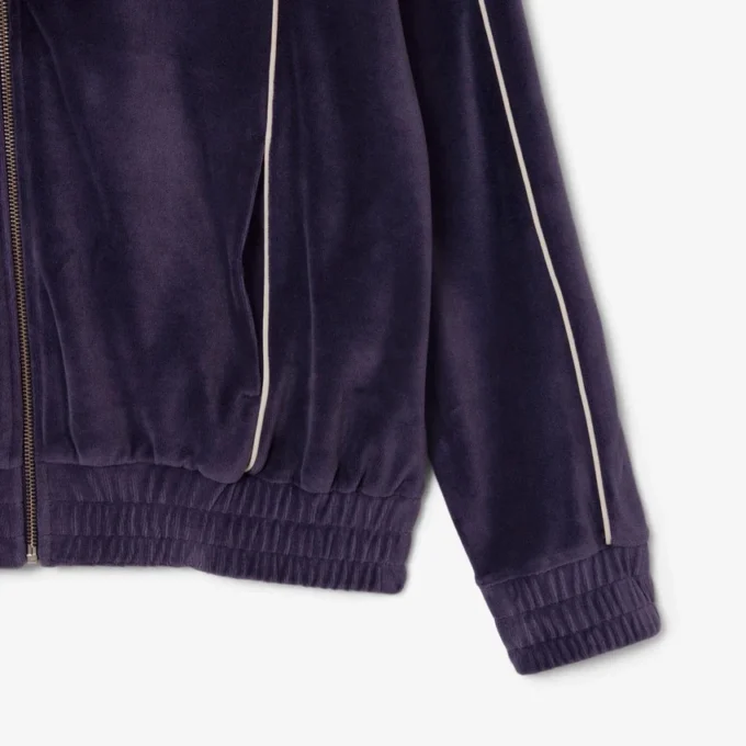 Kadın Oversized Fermuarlı Kadife Sweatshirt