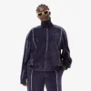 Kadın Oversized Fermuarlı Kadife Sweatshirt