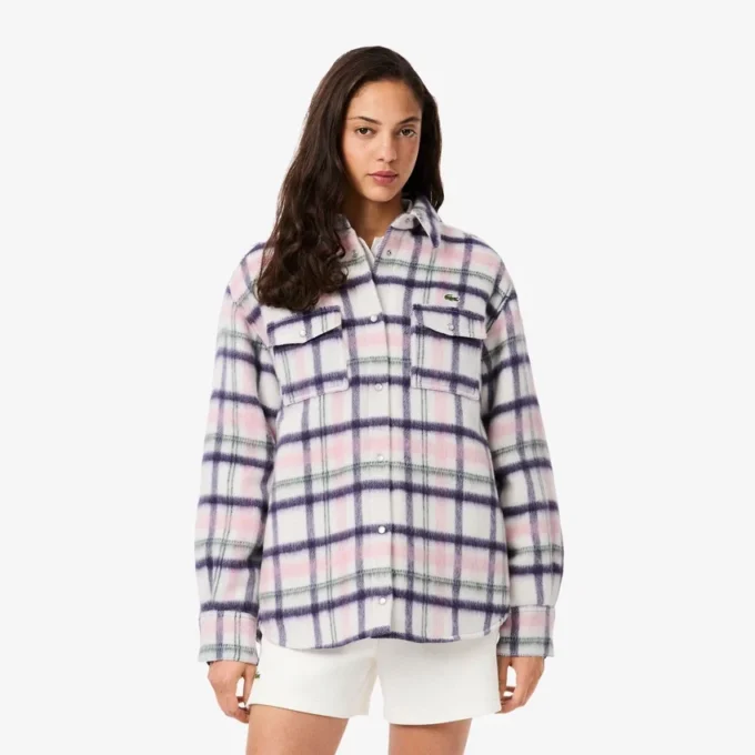 Kadın Oversized Kapitone Yün Overshirt