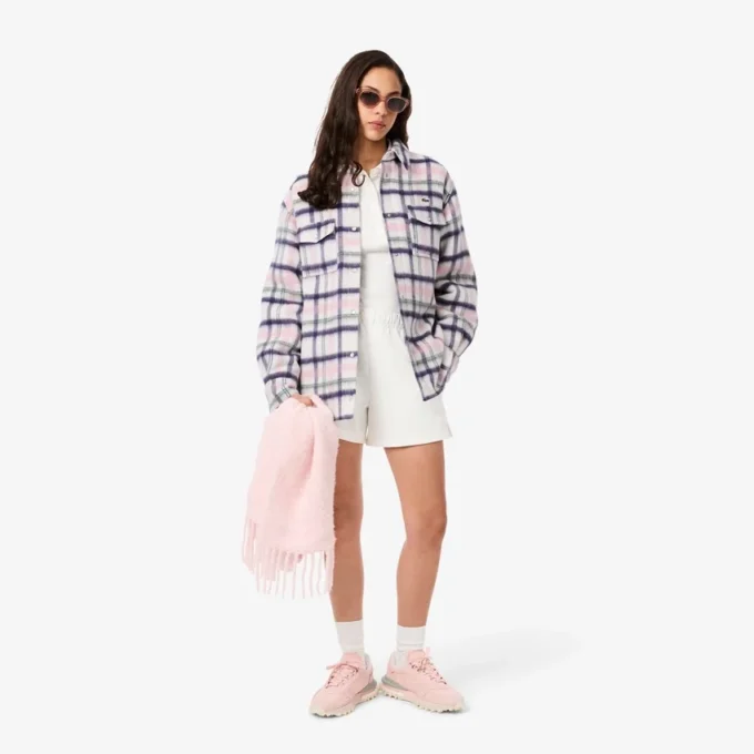 Kadın Oversized Kapitone Yün Overshirt
