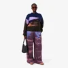 Kadın Oversized Manzara Desenli Pantolon
