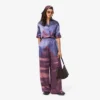 Kadın Oversized Manzara Desenli Pantolon